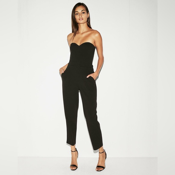 EXPRESS BLACK STRAPLESS SWEETHEART JUMPSUIT Size 4 - Picture 5 of 5
